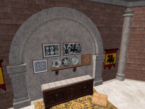 Shot of 17th Century Antique Pattern Library Display on Kitely